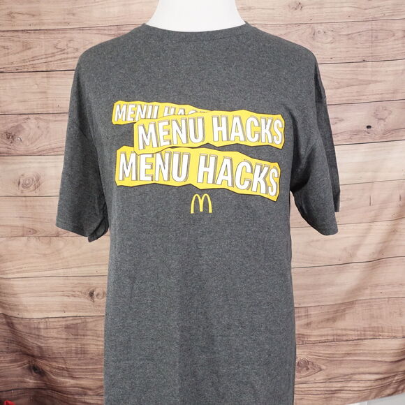 McDONALD'S MENU HACKS IN FAST FOOD T-SHIRT SIZE XL - Picture 2 of 5